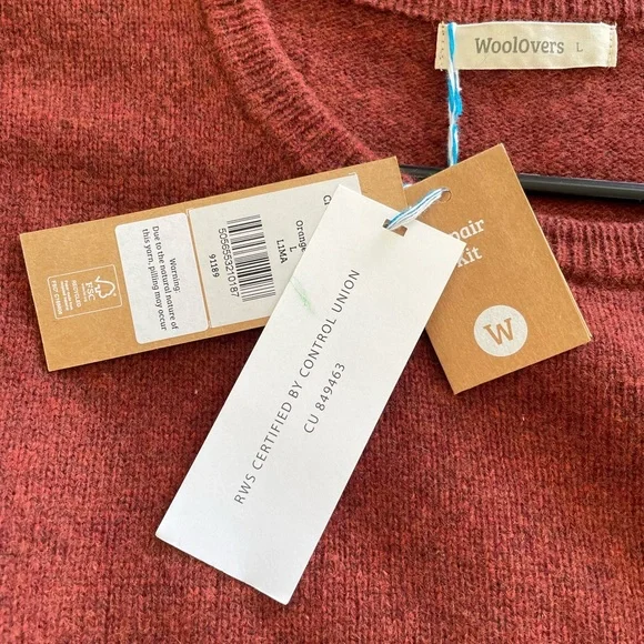 WoolOvers 100% Lambswool Crewneck Sweater – Size Large – Rust – NWT - Picture 4 of 9